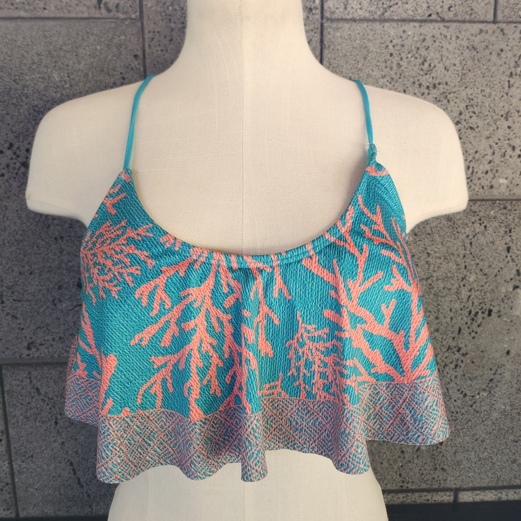 Loco Boutique Coral 3.0 Flounce Crop Top