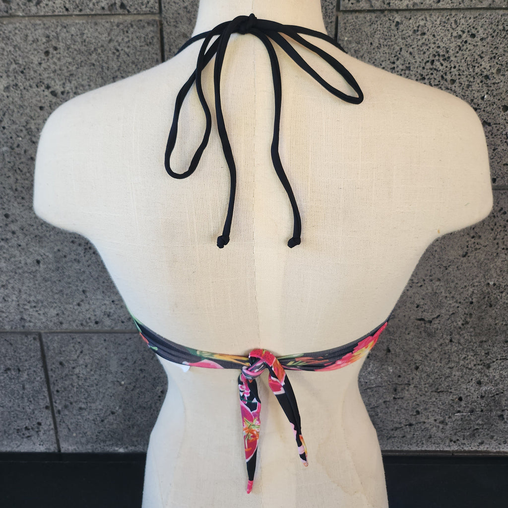 Loco Boutique Woman's Tropical Orchid Twisted Bandeau Bikini Top