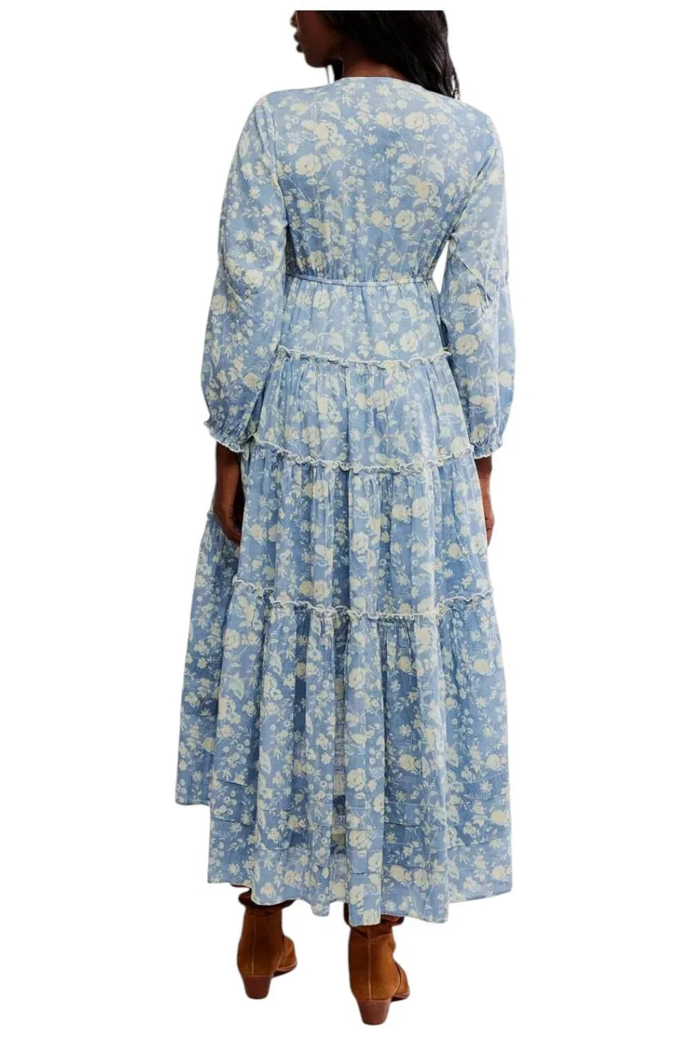 Free People Pappiet MIDI Womens Dress Bluebell Combo, Medium