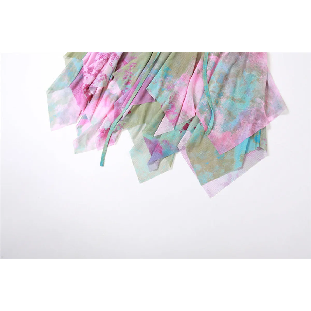 🔮Tie-Dye Fairy Set – Butterfly Crop Top & Wrap Mini Skirt 3 color options displaying PINK & BLACK VERSION🔮