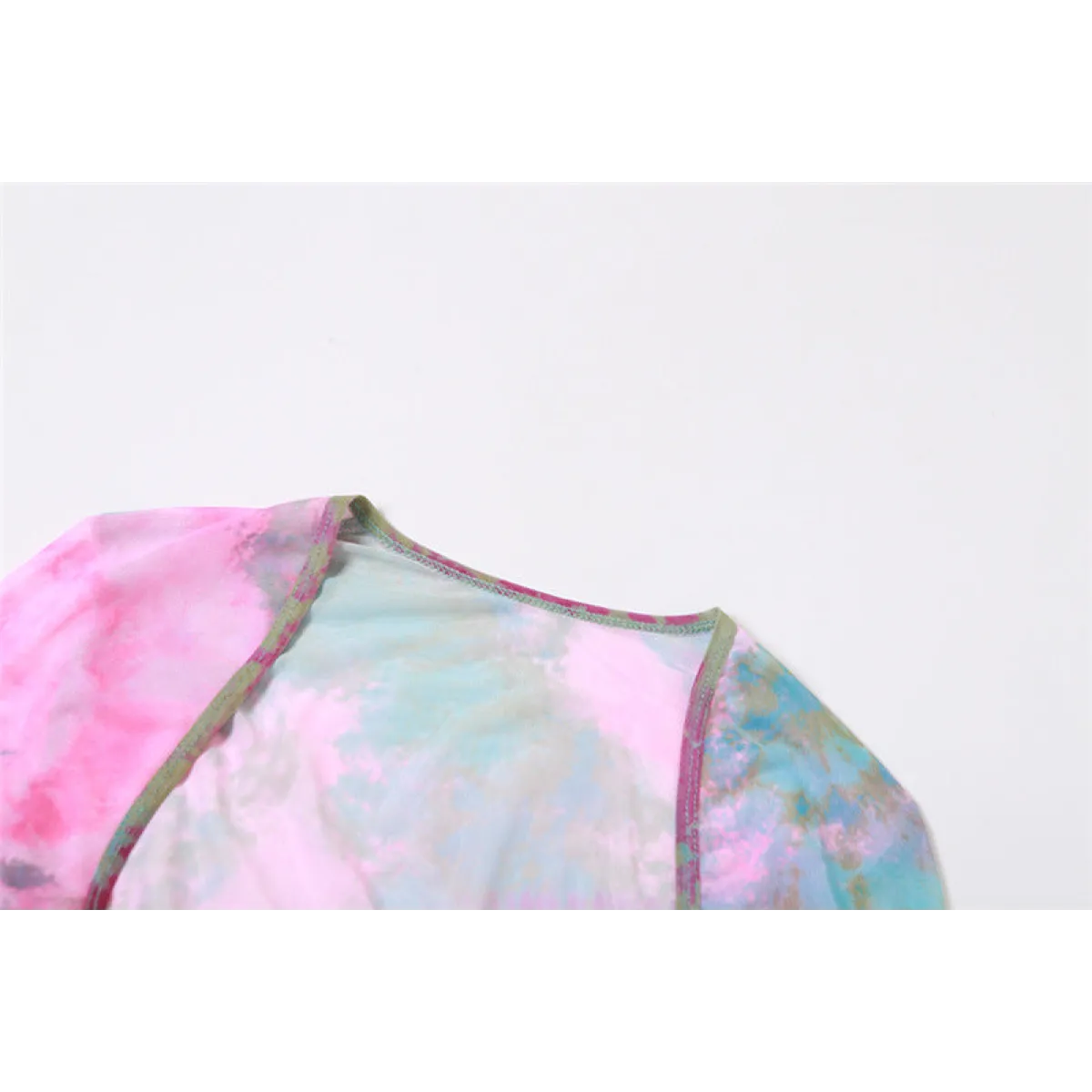 🔮Tie-Dye Fairy Set – Butterfly Crop Top & Wrap Mini Skirt 3 color options displaying PINK & BLACK VERSION🔮
